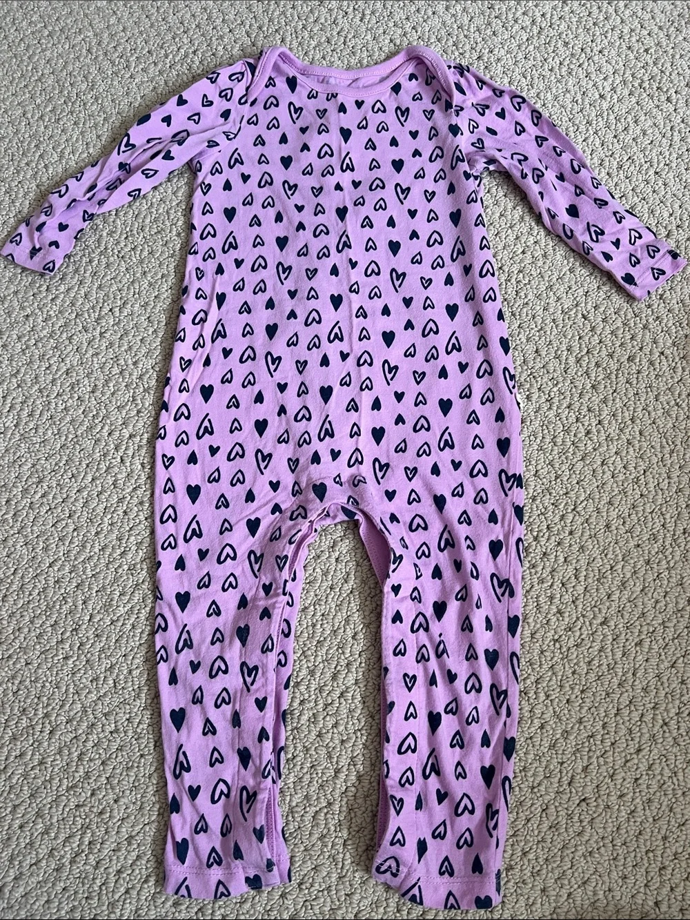 BabyGAP Girls' Pink Heart-Print One-Piece Romper